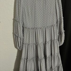 Dainty Jewells Light Gray Long Sleeve Dress